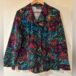 Chico's Multicolor Abstract Jacket